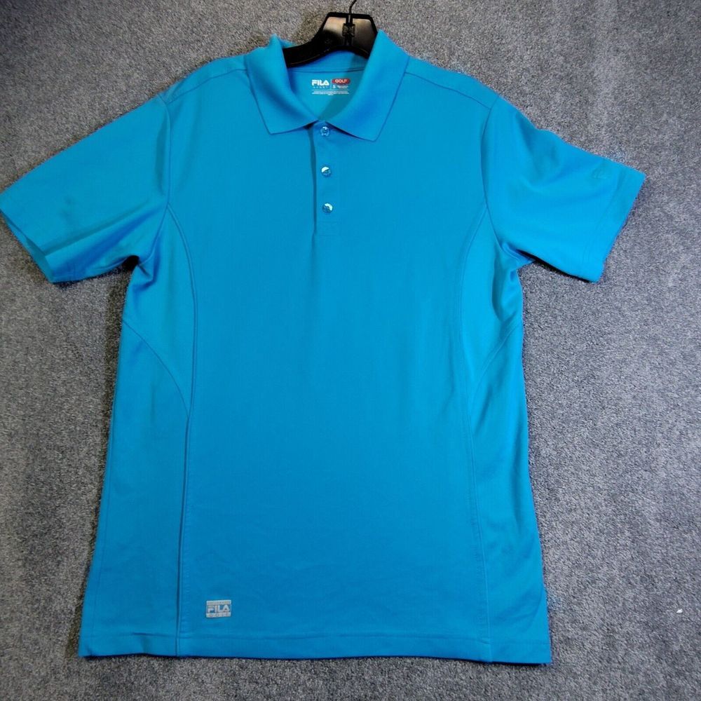 Fila Sport Golf  Men's Size Small Polo‎ Shirt Top Turquoise Teal Athletic Fit